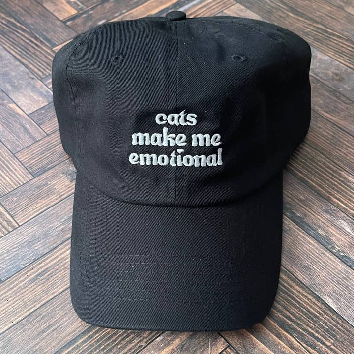 Cappello da baseball unisex con scritta «Cats make me emotional», regalo per papà per la vendita all'ingrosso da parte di The Silver Spider
