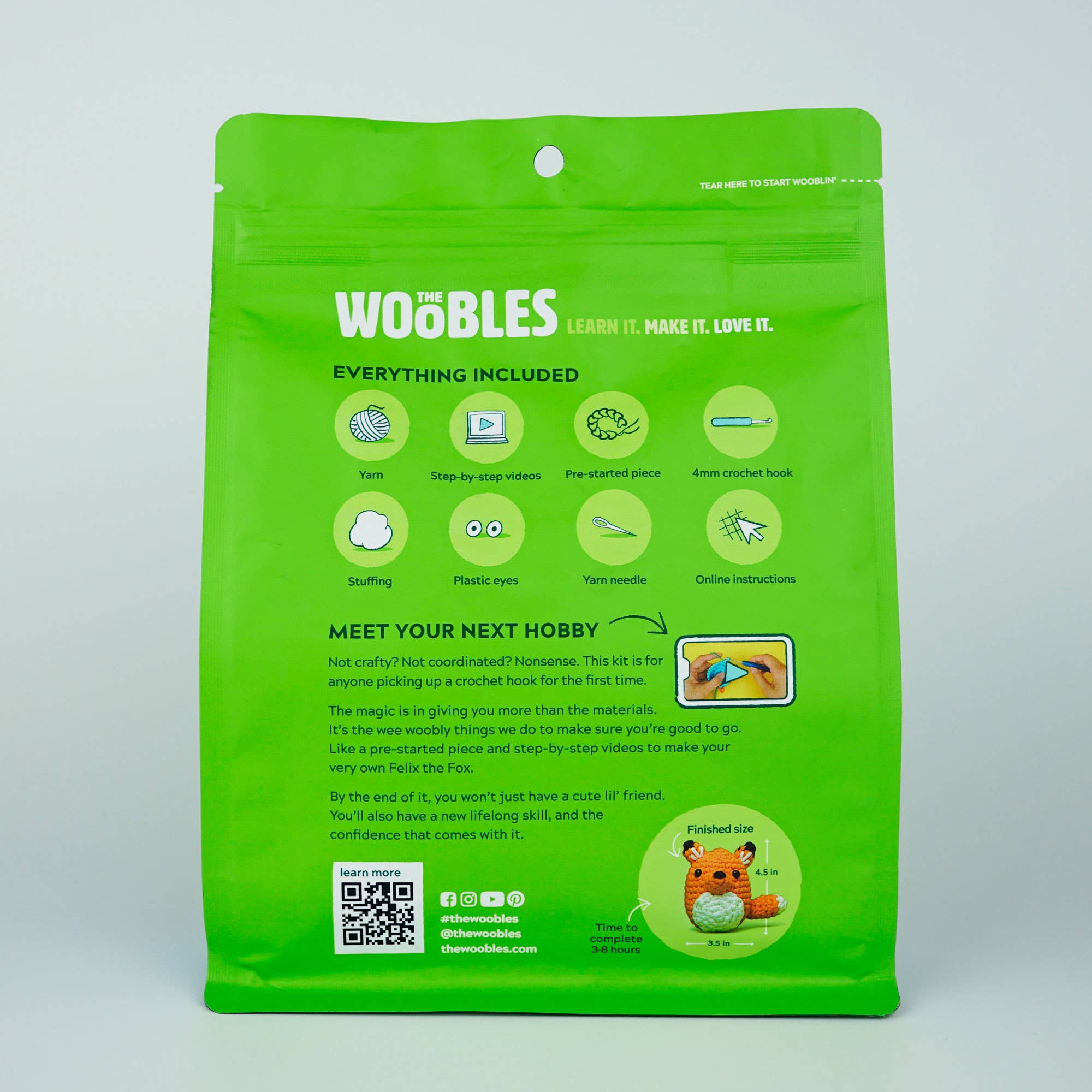 The Woobles - Wholesale Knitting/Crochet Supplies - Felix the Fox Beginner Crochet Kit4