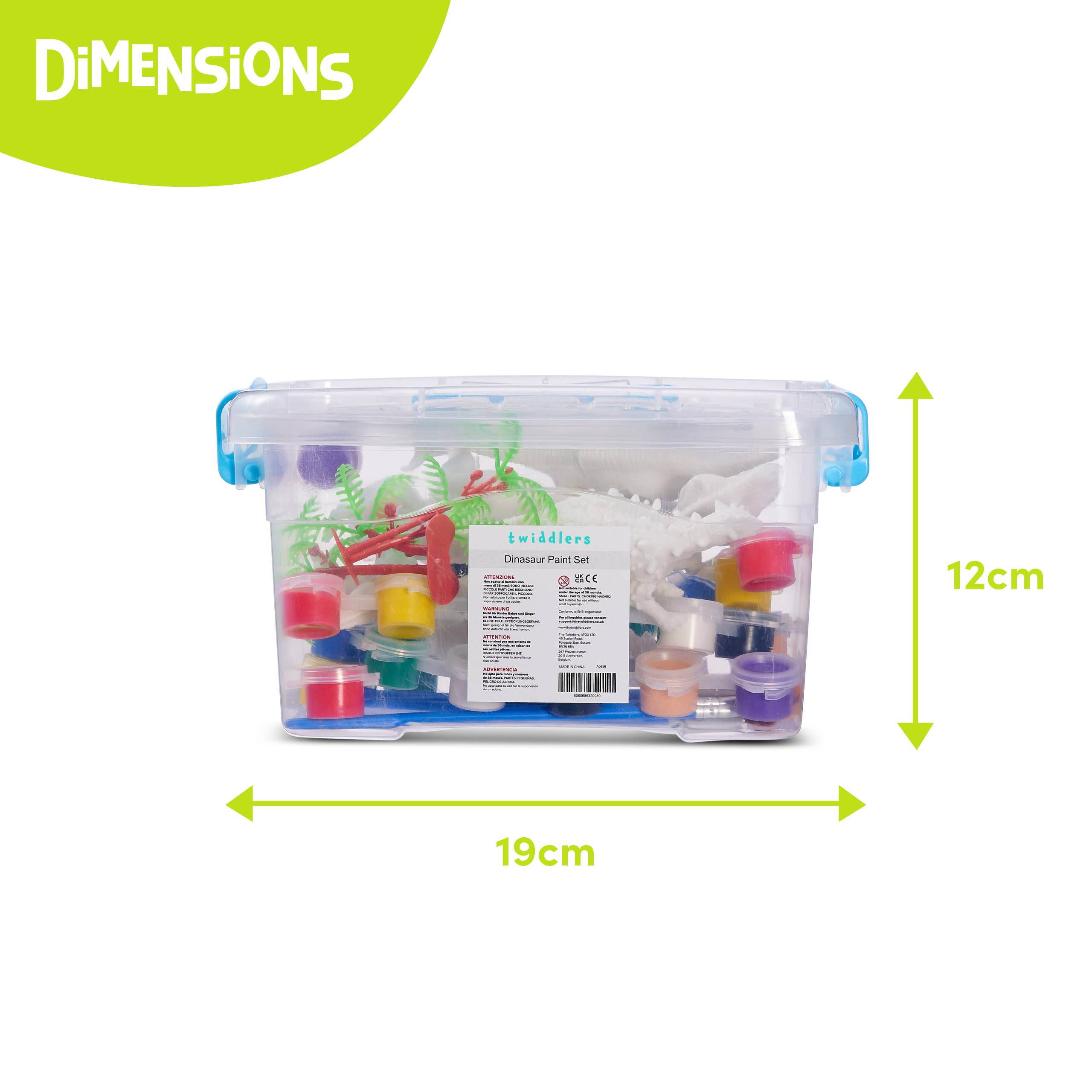 The Twiddlers - Vendita all'ingrosso Kit per lavoretti fai da te - Bambini - Kit da 15 pezzi Paint Your Own Dinosauri, include statuette1