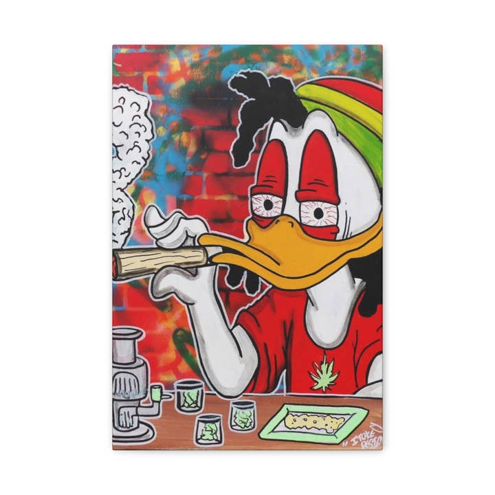 Leinwandbild „Rasta Daffy Duck“ für den Großhandel von Amped Artwork