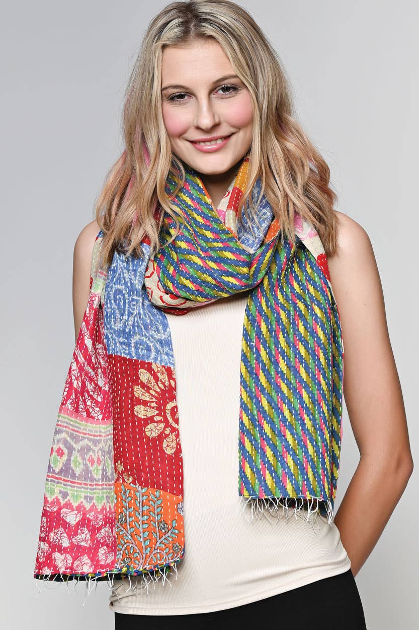 Sevya Handmade - Vente Écharpe – femme - Écharpes Patchwork Kantha4
