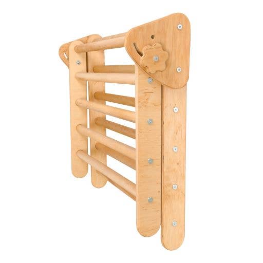 Farnora Decor – Großhandel Holzspielzeug – Kinder – Pikler Triangle Kletterset 2 Holzfarben+Rampe (groß)6