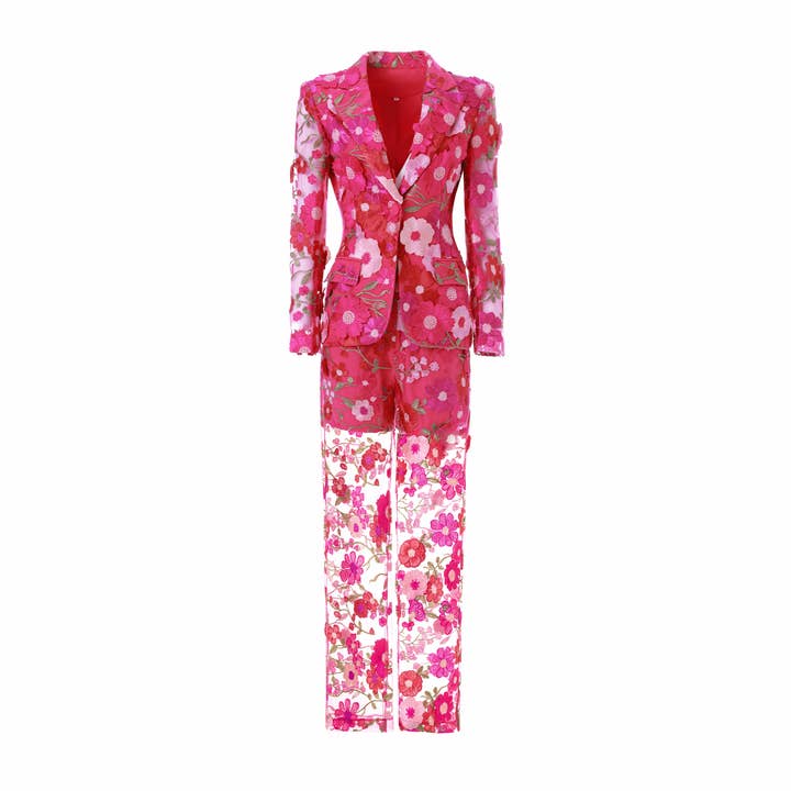 PS8 2026 Costume Pantalon Blazer Brodé de Fleurs 3D pour Femmes pour la vente par Productseeker