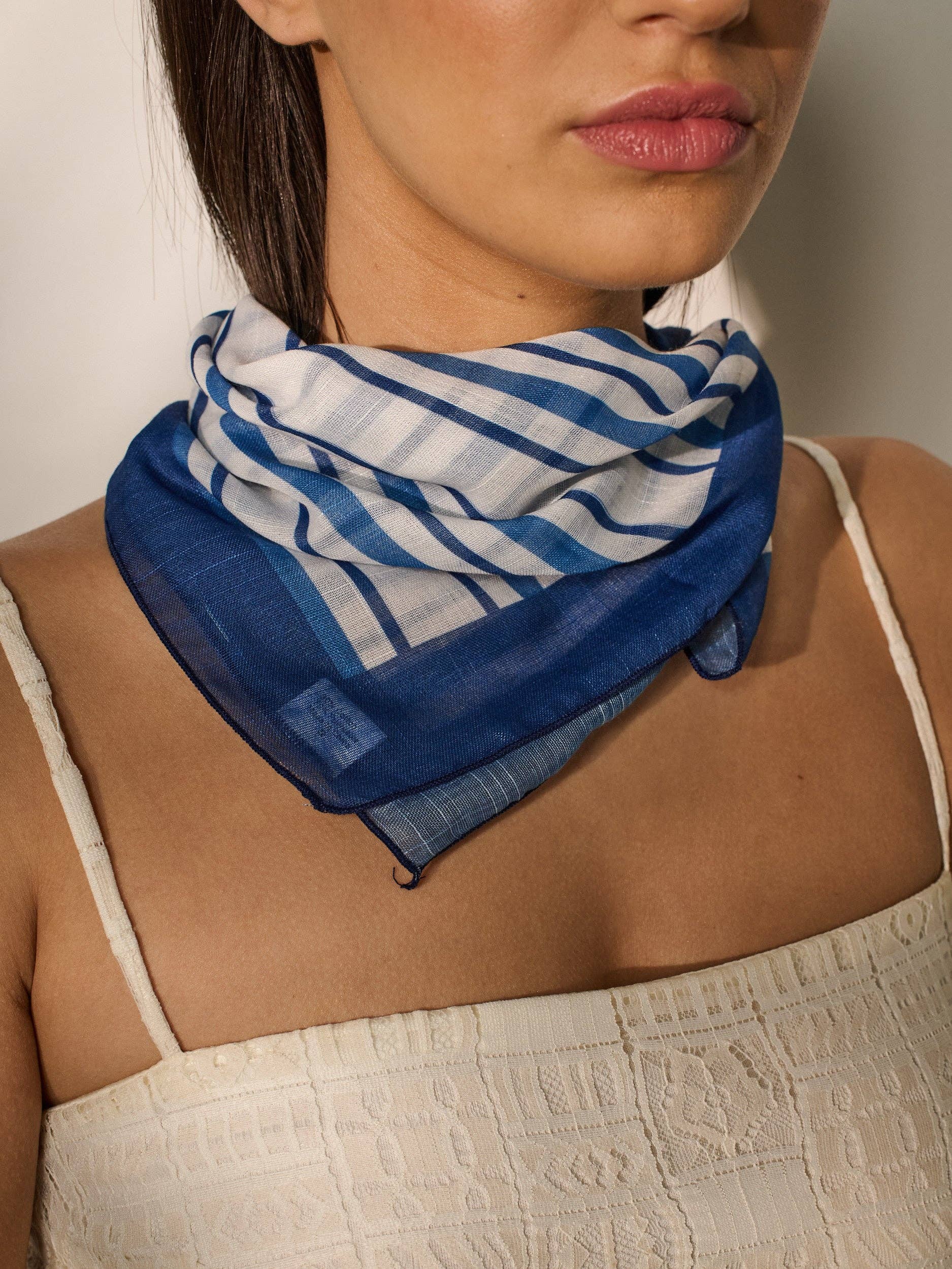 Angels Whisper Accessories - Wholesale Bandana - Women's - Ocean Blue Print Bandana2