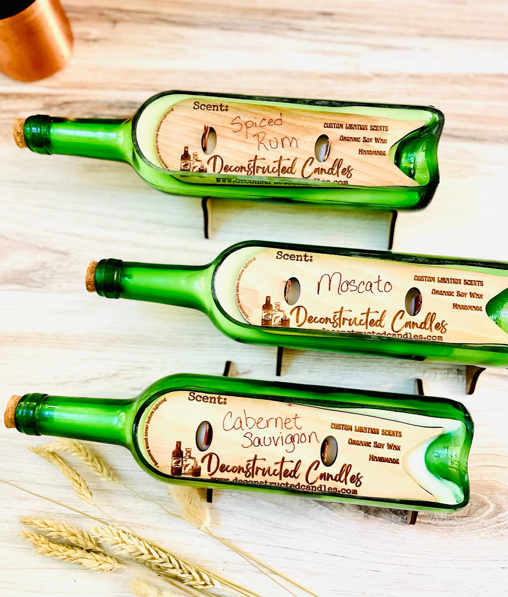 deconstructed candles - Vente Bougie en bocal - Bougies en bouteille de vin parfumées par un expert : mèche bois et cire de soja3