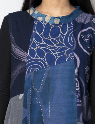 YAZA – wholesale Dress – Women's – DJ17169 Kasur Batik Dress - Blue3