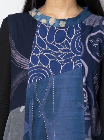 YAZA – wholesale Dress – Women's – DJ17169 Kasur Batik Dress - Blue3