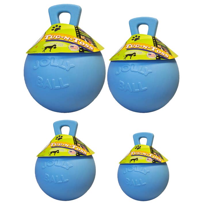 Jolly Tug-n-Toss 15 cm Baby Blue (Blueberry Scent) for wholesale by Hofman Animal Care