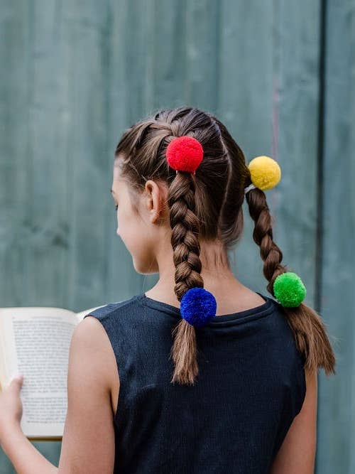 Bobinas para el pelo con pompones de color principal para venta al por mayor de PomPom Galore