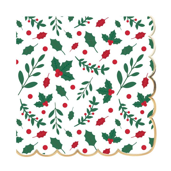 Tim&Puce Factory - Wholesale Wegwerpservet - GESCHULPTE SERVETTEN 33X33CM HULSTPATROON X 160