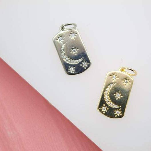 Pingente Delicado Ouro 18k Encanto Lua Crescente Cheia (A54) por atacado de MIA Jewelry