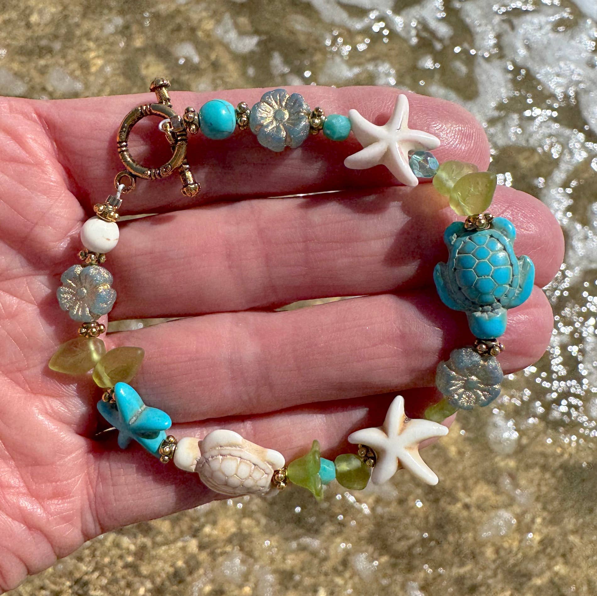Tuquesa Pulsera de Tortuga Océano Estrella de Mar con Colores del Mar de venta al por mayor en Faire1