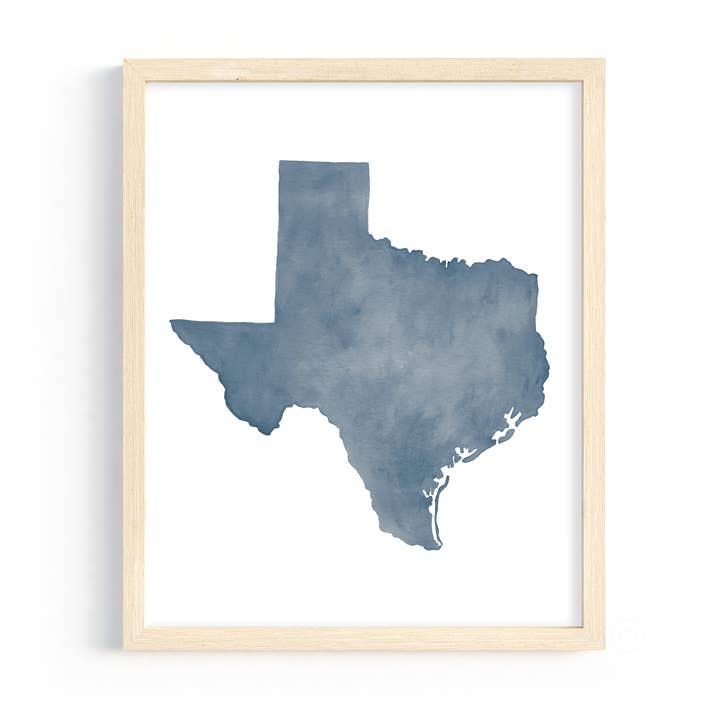 stampa ad acquerello texas per la vendita all'ingrosso da parte di traveldashery