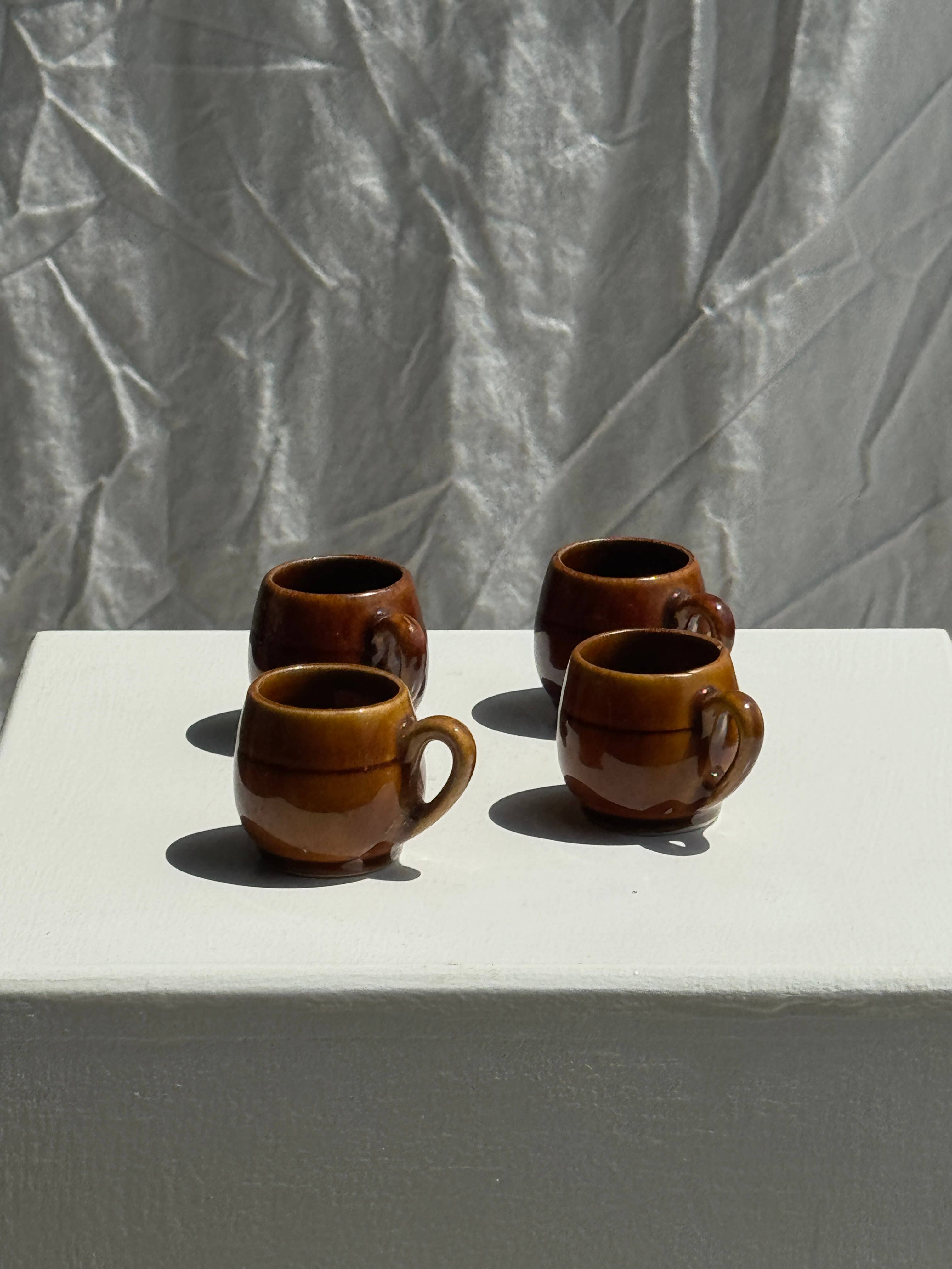Office Objets – wholesale Coffee mug – Set of 4 mini glazed ceramic cups10