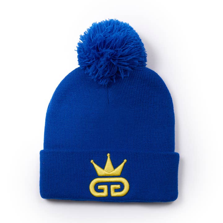 GGT Egyptian Blue Bobble Woolly Hat for wholesale by God Given Talent