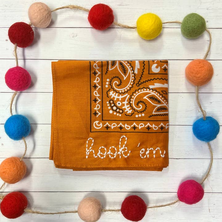 The Funky Soul - Wholesale Bandana - Women's - Hook 'Em Embroidered Bandana