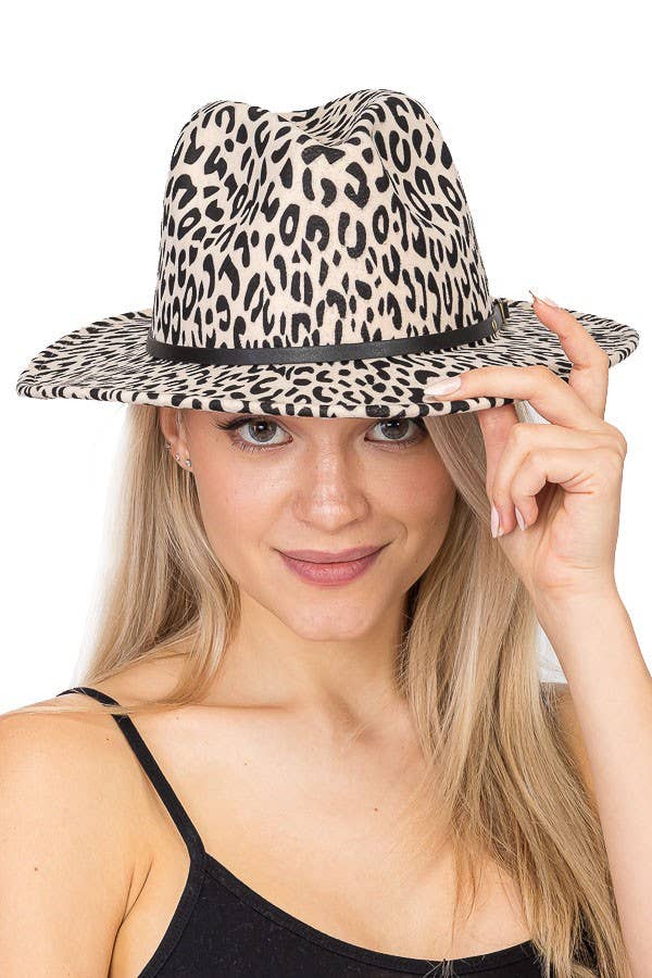 Cap Zone - Wholesale Fedora - Women's - Leopard Red Bottom Fedora2