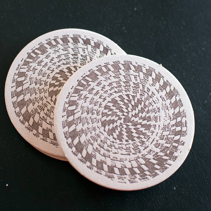 Sweetgrass Coasters for wholesale by Ancesserie Letterpress
