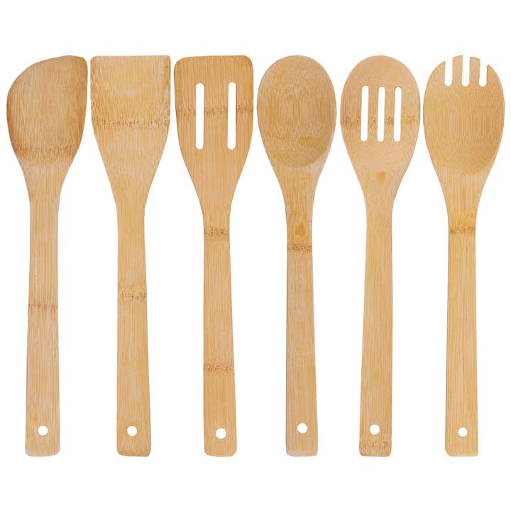 Totally Bamboo - Wholesale Kitchen Utensil Set - TB Home 6-Pc. Bamboo Cooking Utensil Set, Dishwasher-Safe