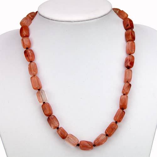 EHAWA - Wholesale Beaded/Pearl Necklace - Special Price: Watermelon Quartz Necklace, AB, 14x8mm0