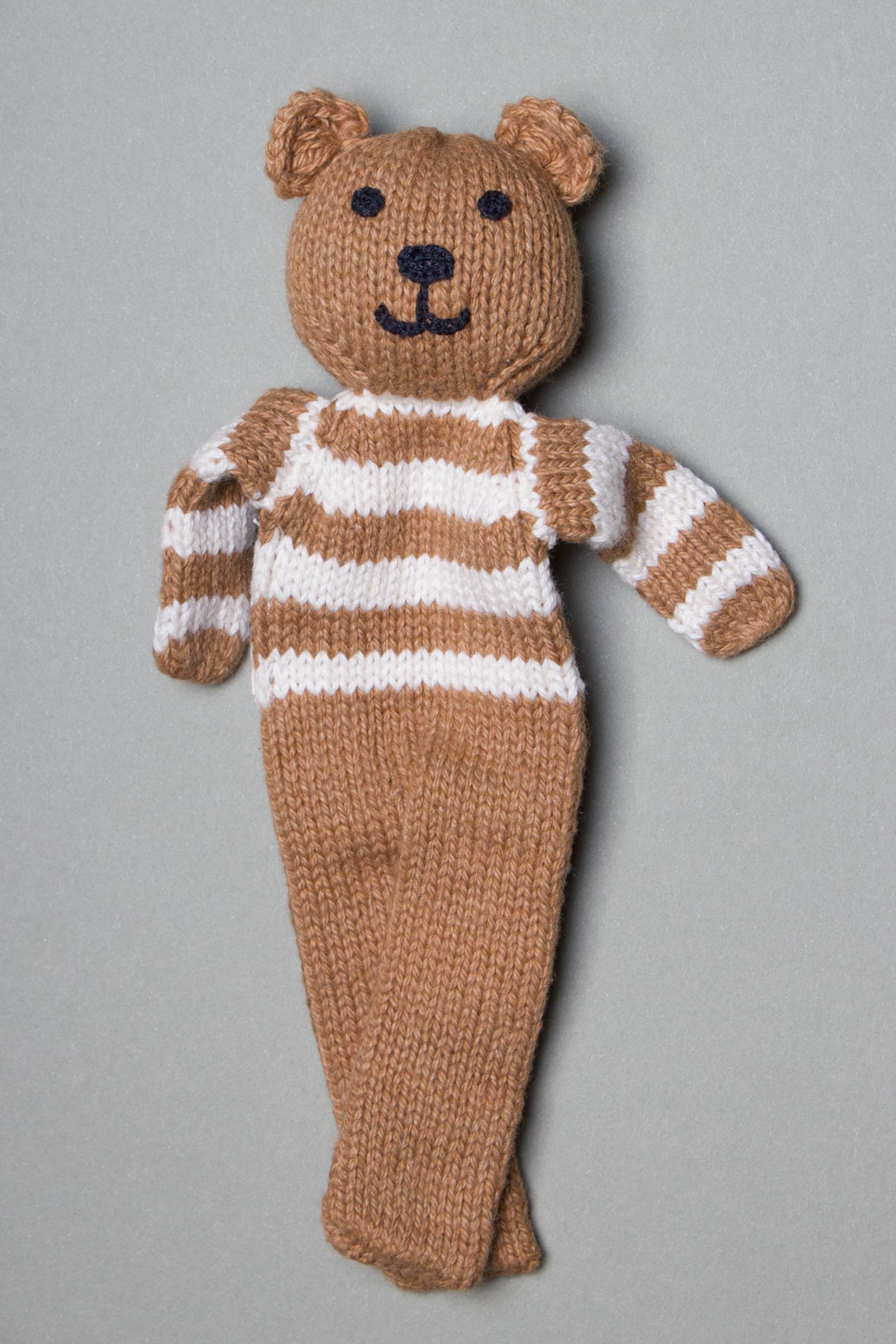 Estella - Wholesale Stuffed/Plush Toy - Kids & Baby - Organic Brown Bear with Stripes (Handmade)2