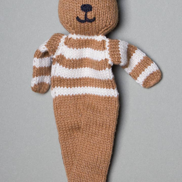 Estella - Wholesale Stuffed/Plush Toy - Kids & Baby - Organic Brown Bear with Stripes (Handmade)2