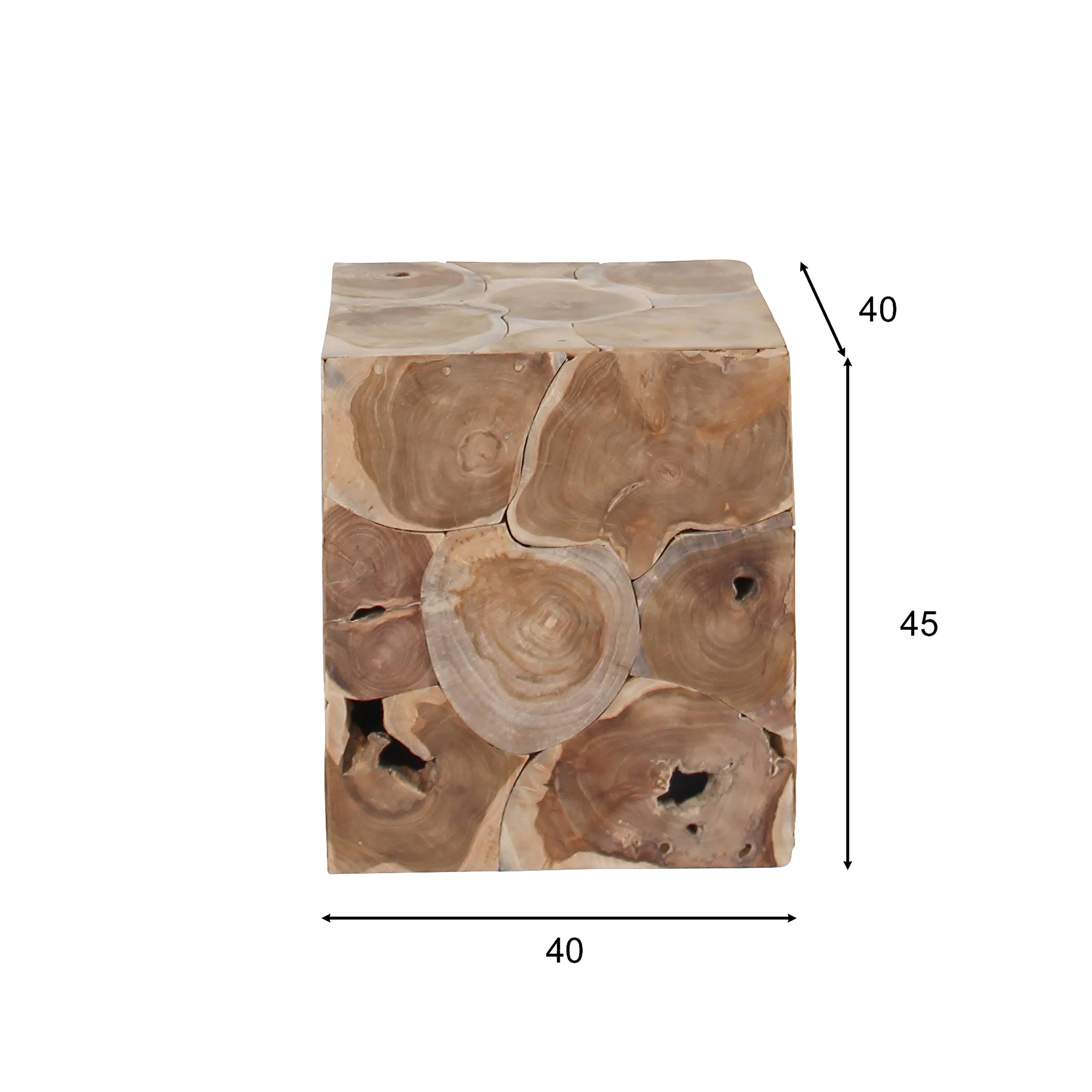Now's Home - Wholesale Side Table - TEAK ROOT SIDE CABINET ASSEMBLE 40X40X HT45CM4