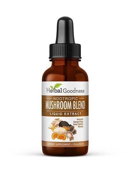 Mushroom Blend Extract - Organic - Liquid 1oz- Brain Boost for wholesale by Herbal Goodness