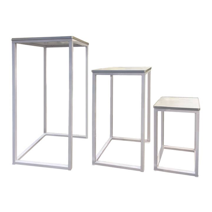 DisplayCanada - Wholesale Side Table - Modern Wood Nesting Tables, Minimalist Side Table Set 2