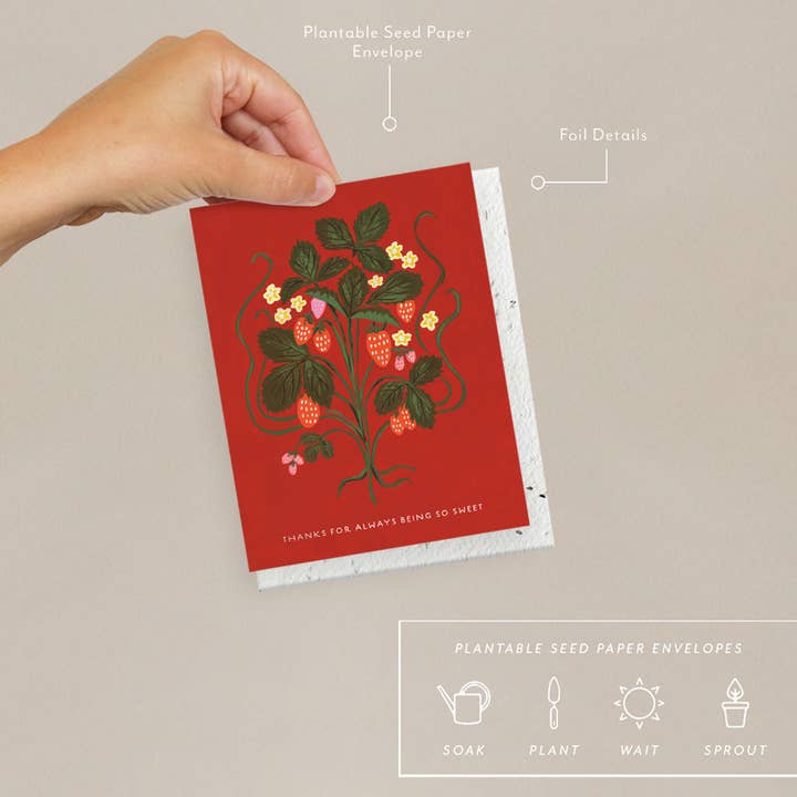 Seedlings - Wholesale Thank You Card - Sweet Strawberry - Thank You Card