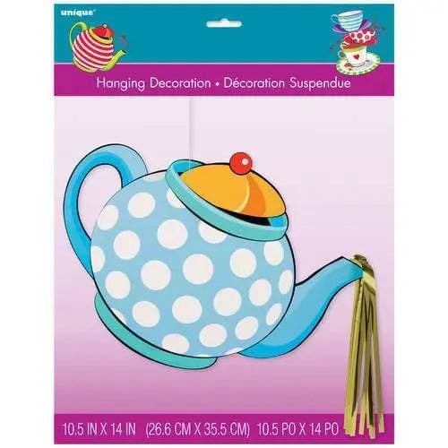 Mad Tea Party Hanging Teapot W/Foil for wholesale by Party Expo, LLC