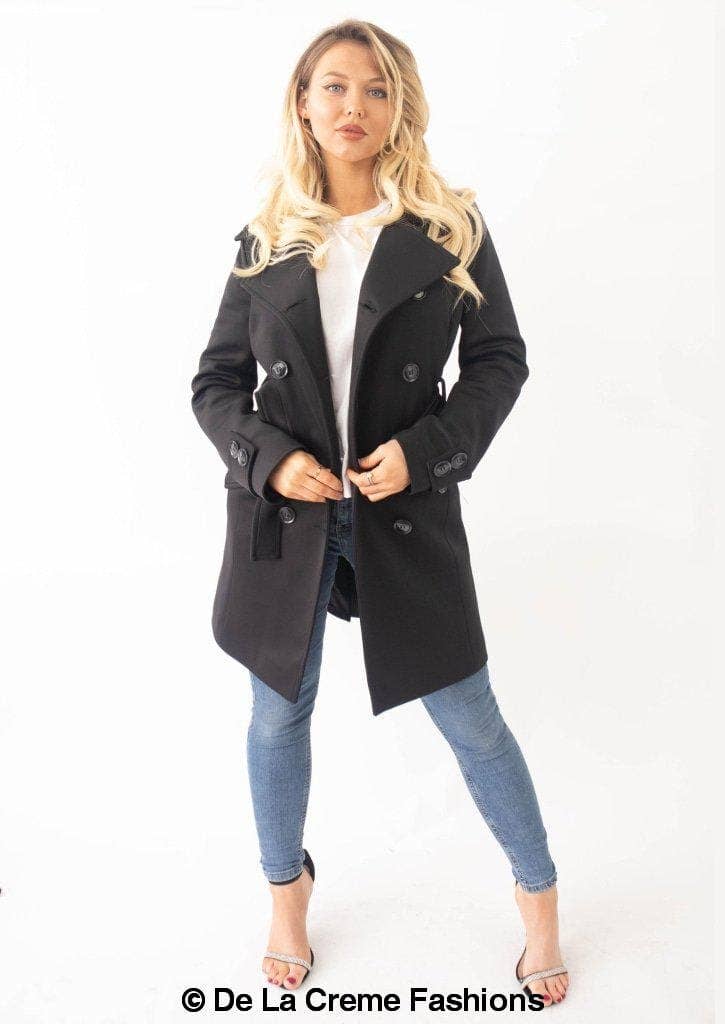 De La Creme Fashions - Wholesale Coat - Women's - Alice Mid Length Belted Mac Coat6