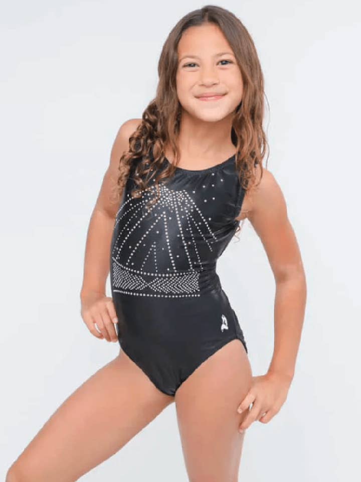 Justaucorps Noir Mystique Bling - Gymnastique & Danse - Foxy's Leotards pour la vente par Foxy's Leotards