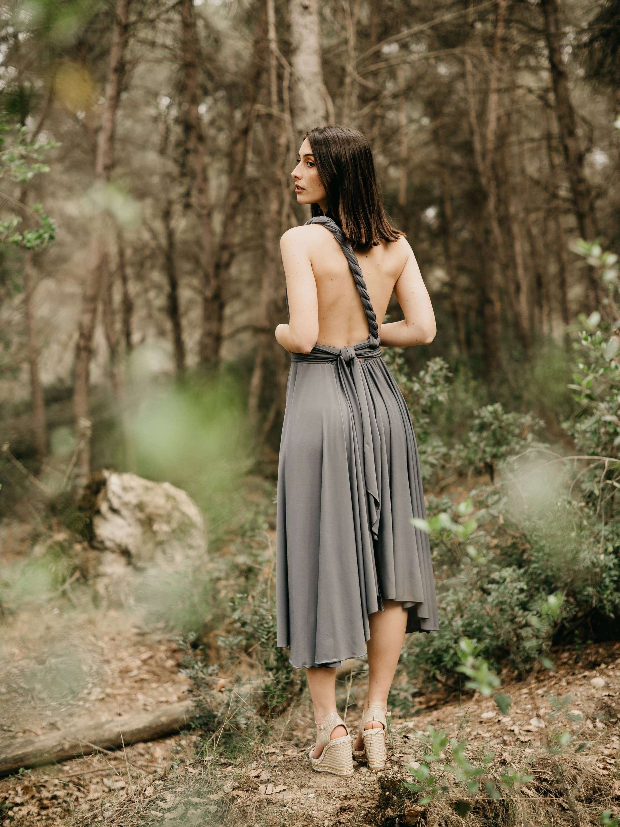 CEYLAN BCN – Engroshandel Kjole - Dame – Midi-kjole i sølv - én størrelse6