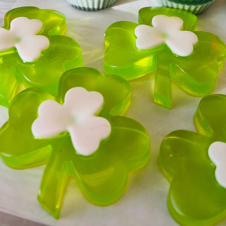 St. Patrick's Day Shamrock Soap for wholesale by 1111 Elm Candle & Soap Shoppe