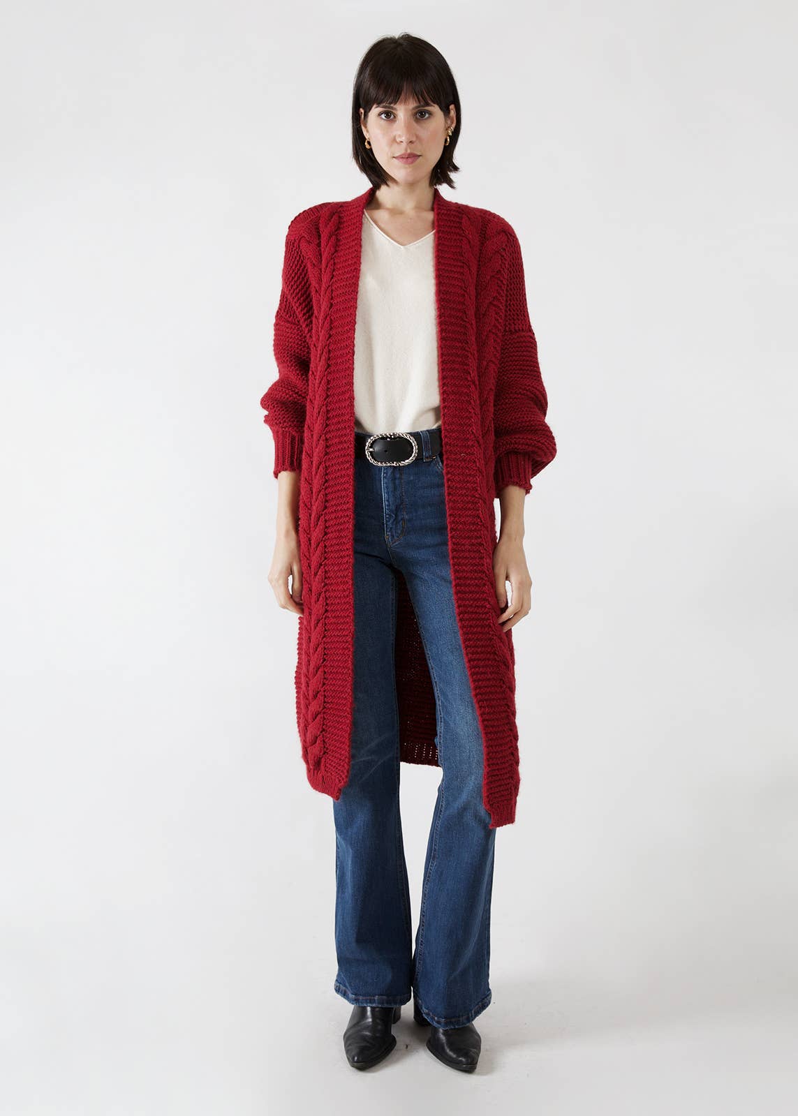 JULIA PARIS - Wholesale Cardigan - Women's - Long cable-knit cardigan - wool and alpaca blend6