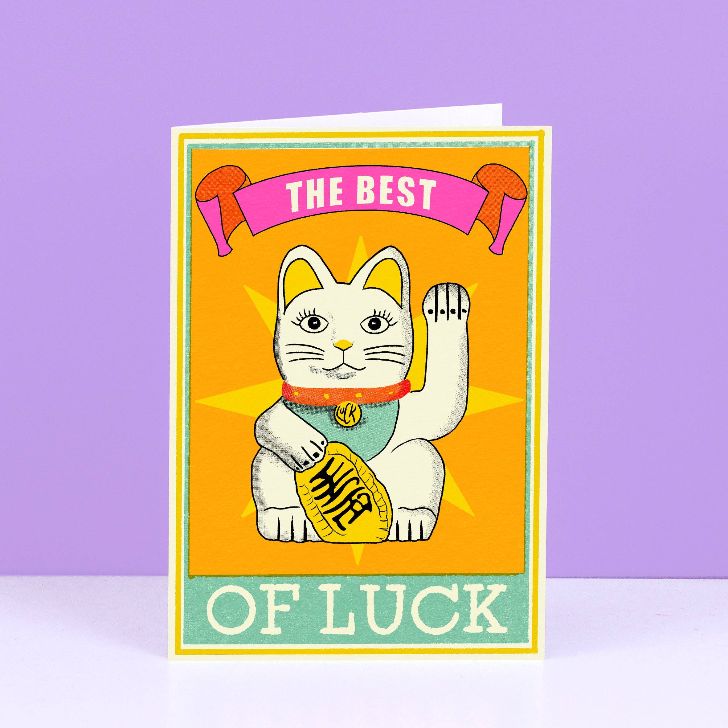 Fawn & Thistle Ltd (US Duties Paid) - Wholesale Good Luck Card - The Best Of Luck Cat Greeting Card | Good Luck | Best Wishes1