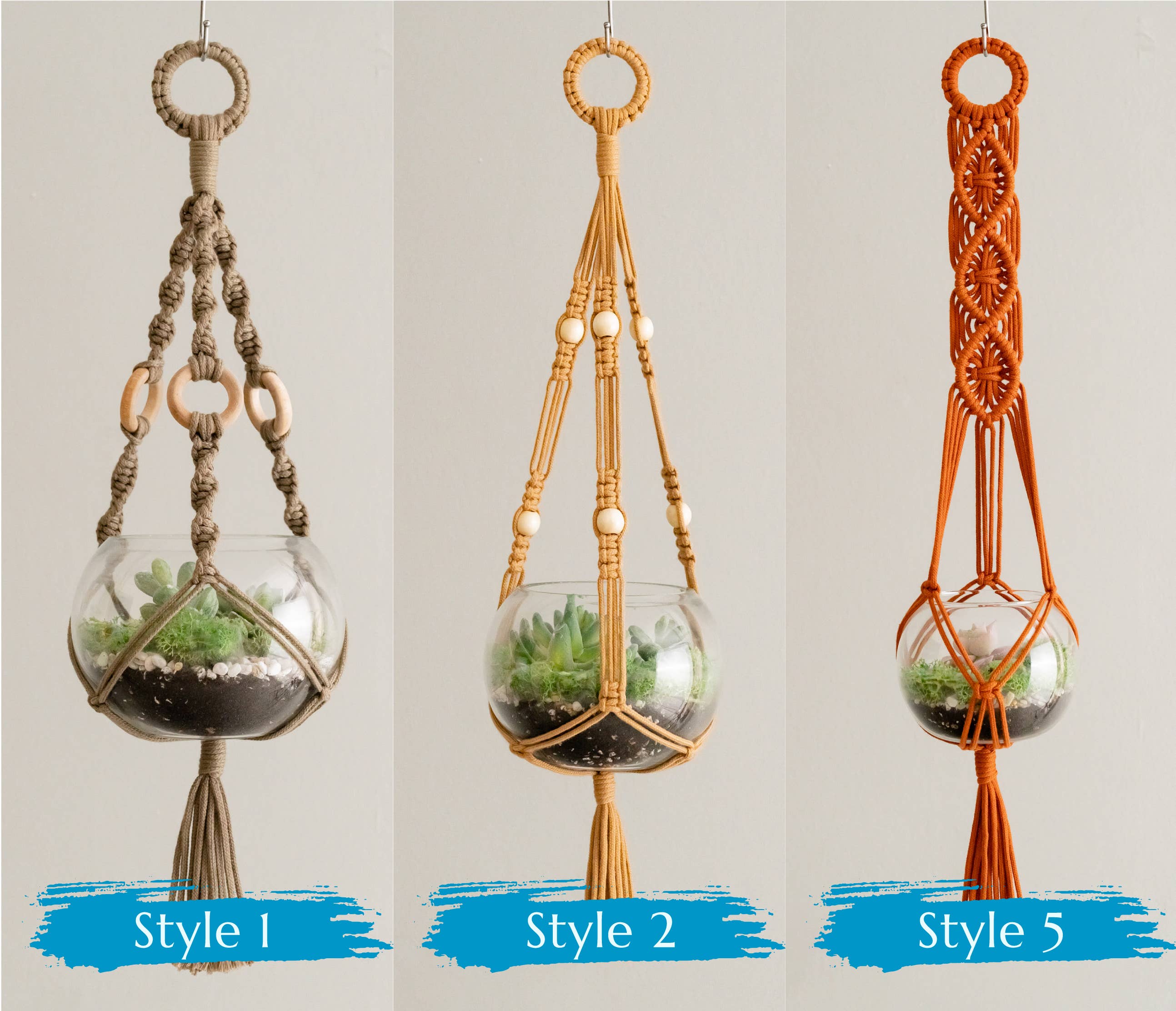 BeanDaikon - Venta al por mayor Macetas colgantes - Colgador para plantas de terrario I682