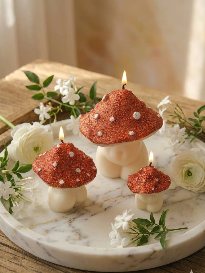 Glittrande gudinnesvampar | Svampprydnadsljus för wholesale av Interlude Candles