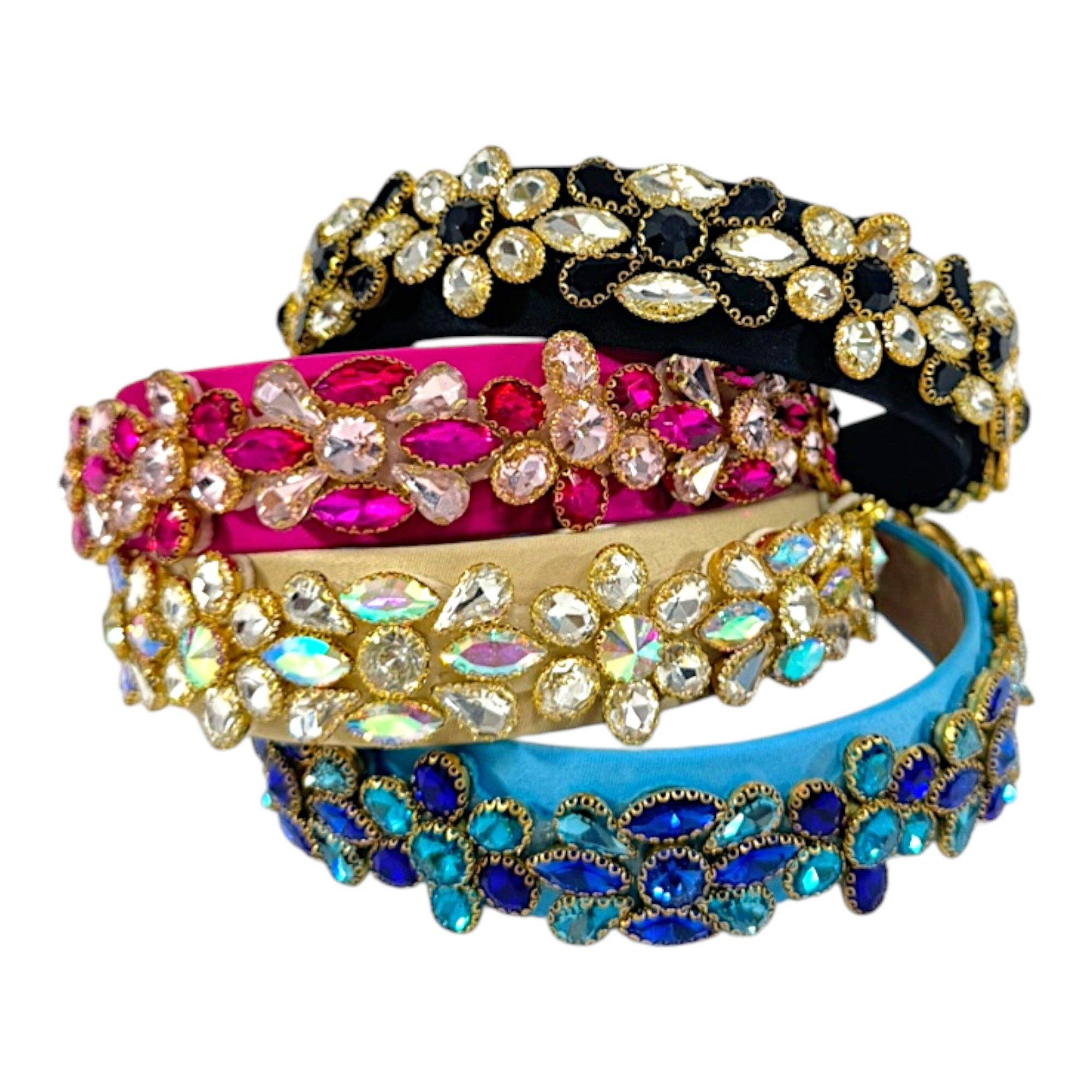 ASSORTITI Fascia Decorativa con Fiori Multi Cristallo HB1226-13 (12PC) in vendita all'ingrosso su Faire4