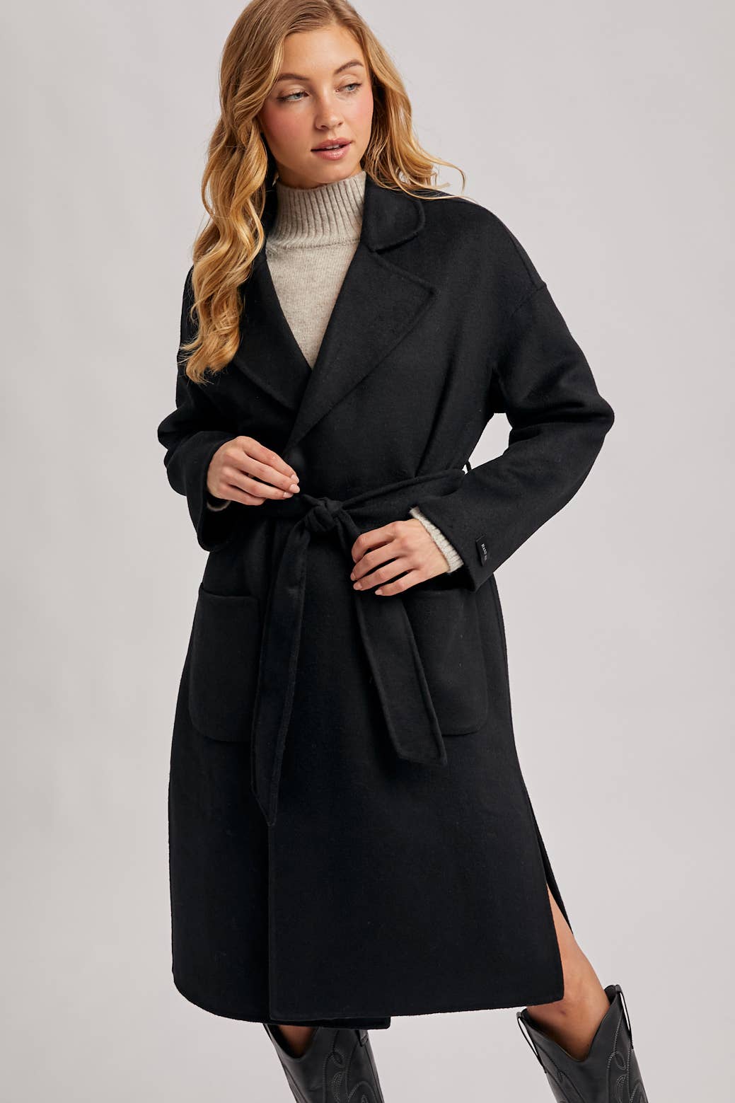 Bluivy - Wholesale Coat - Women's - HANDMADE BELTED LONGLINE COAT24