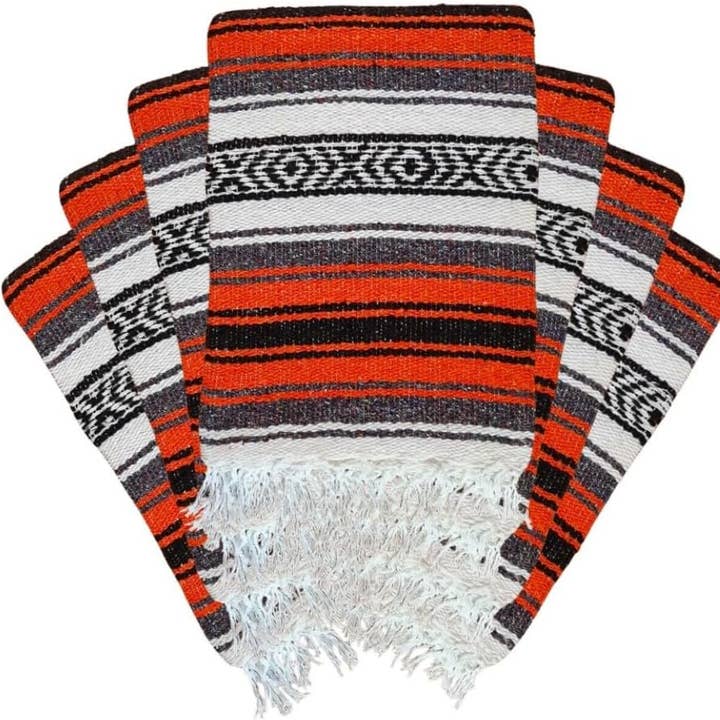 Mexican Blankets Orange Serape - Picnic | Yoga | Beach for wholesale by West Path