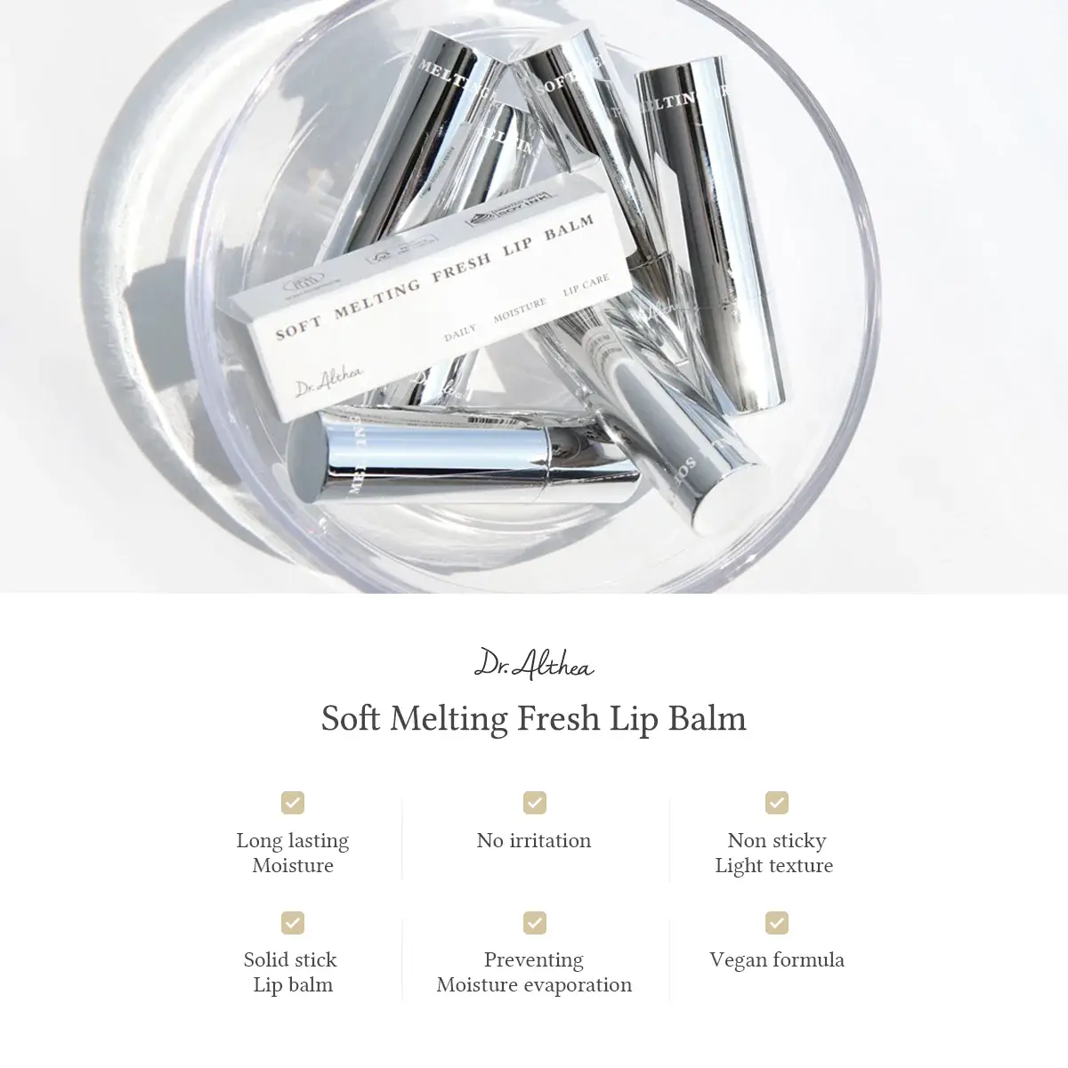 Kosmic - Kbeauty Skincare - Vendita all'ingrosso Burro di cacao - [Dr.Althea] Balsamo labbra fresco morbido e fondente 3,2 g4