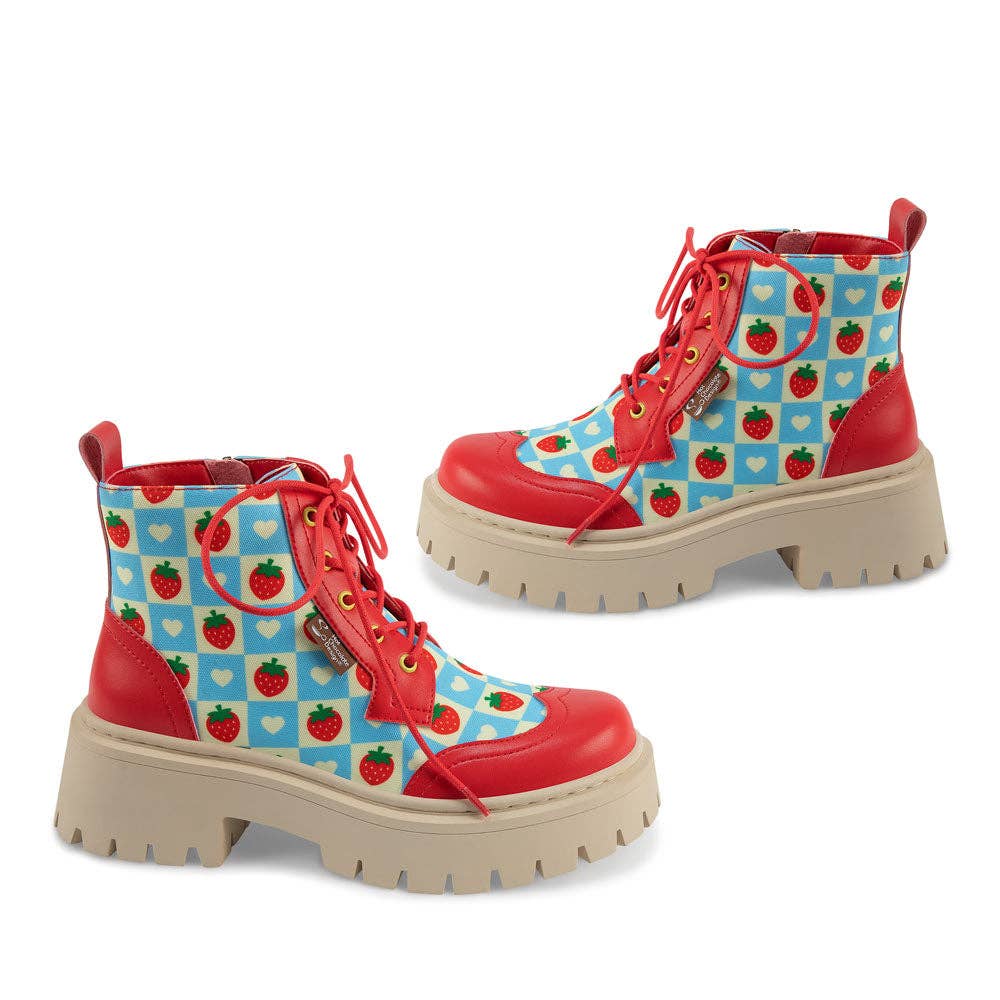 Hot Chocolate Design - Wholesale Combat/Military Boots - Women's - Creamy Berry Women's Boots3