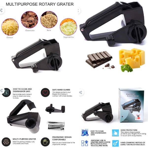 Hand Held Grater - 5" Sturdy Plastic Construction for wholesale by St. Louis Wholesale LLC