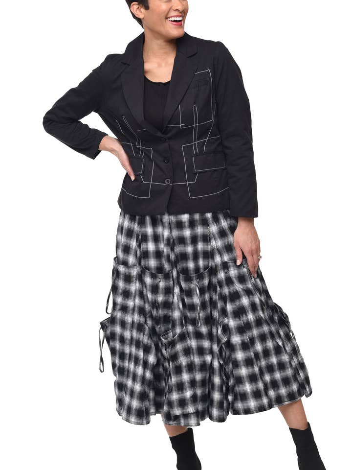 Veste Lottie T300 en sergé noir* pour la vente par Tulip Clothing