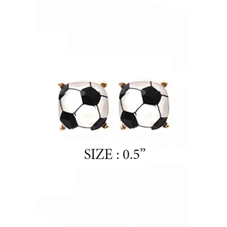 JHP Collection - Wholesale Stud/Post Earrings - RECTANGULAR SHAPE SPORTS BALL STUD EARRINGS9