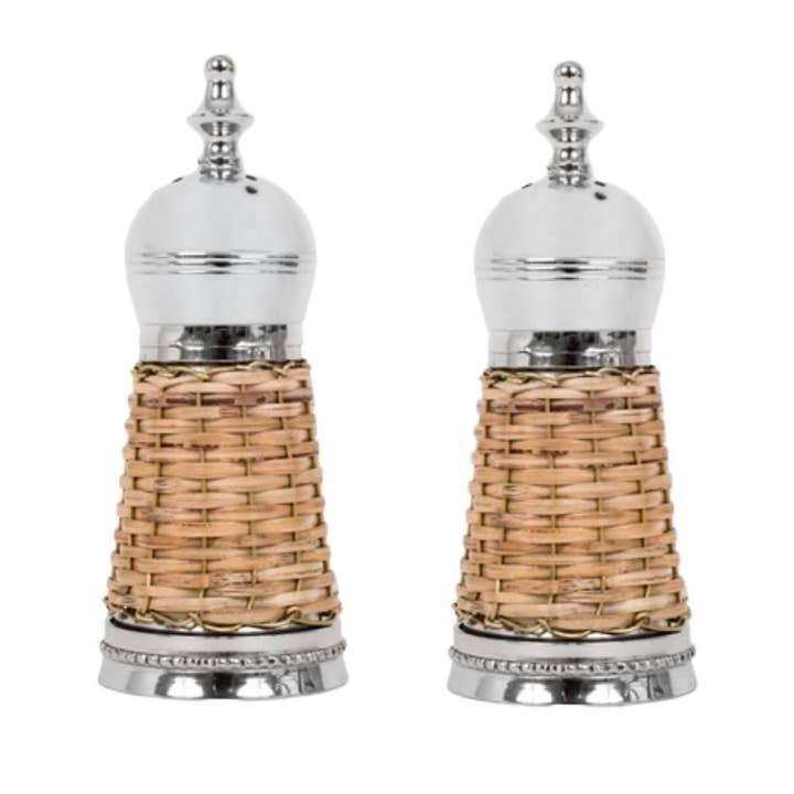 The Enchanted Home - Wholesale Salt & Pepper Shaker Set - Wicker Salt and Pepper Shaker