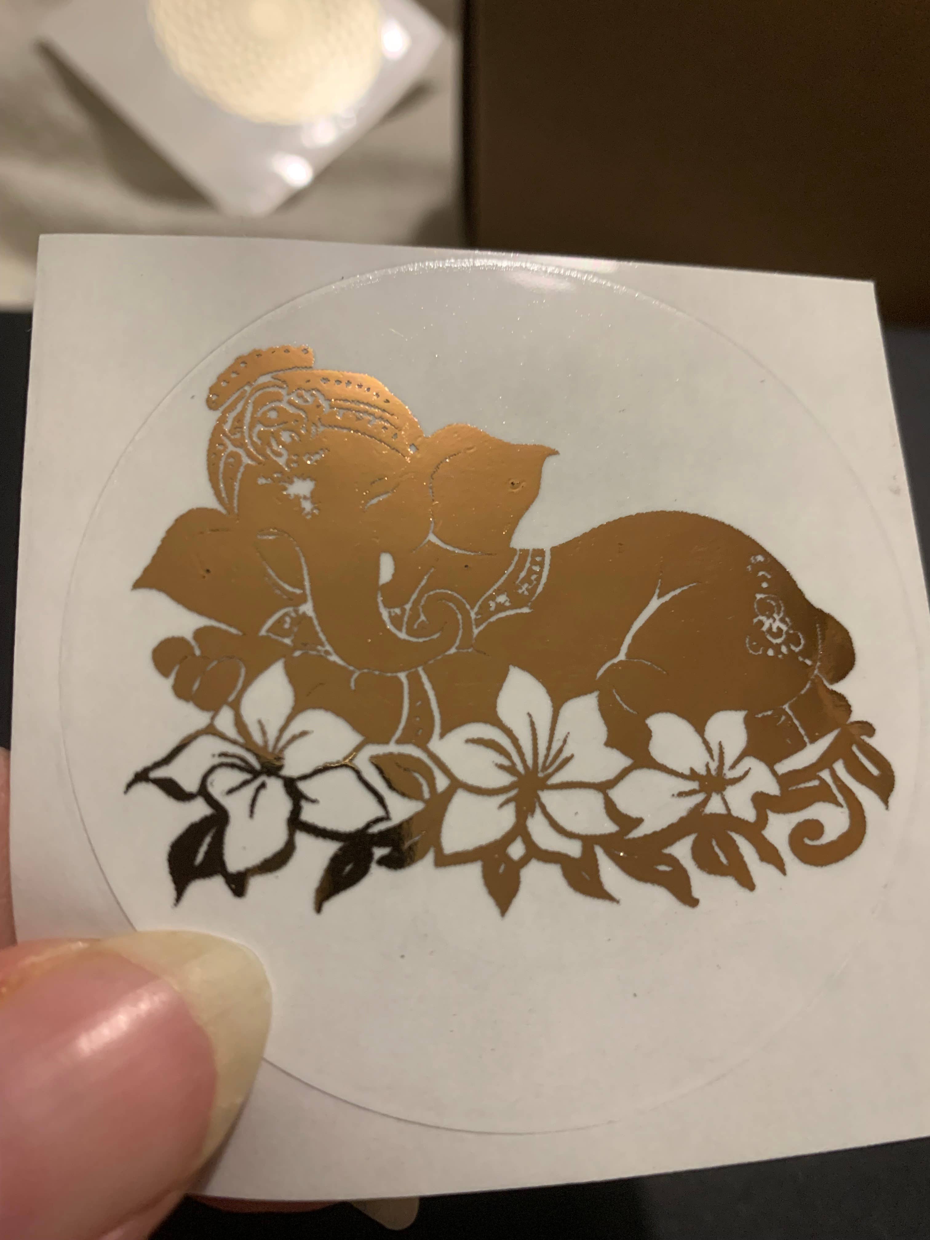 Spirit of Lemuria – wholesale Sticker – Ganesh Resting Foiled Sacred Geometry Sticker2