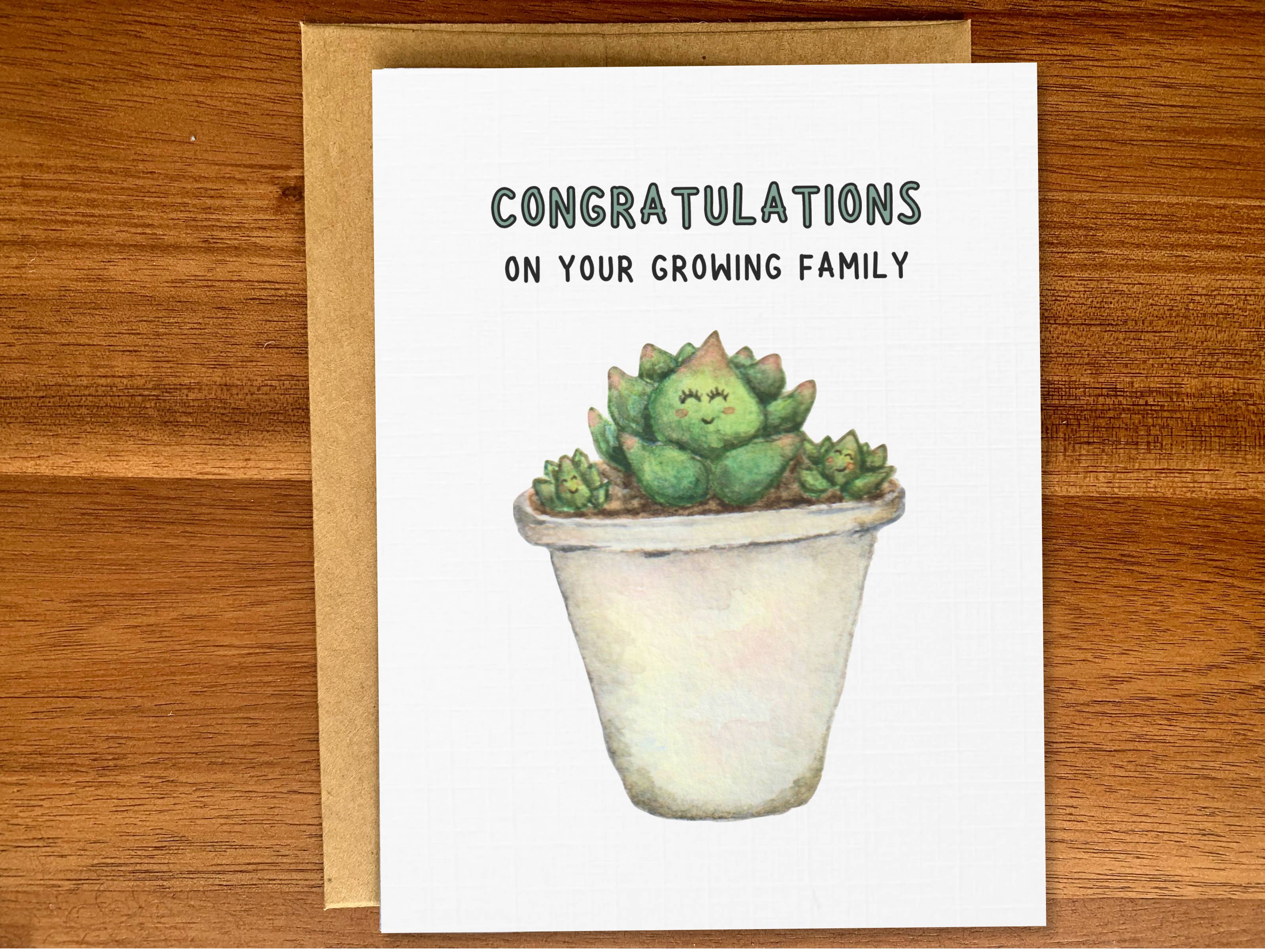 Pink Hill Press - Wholesale Mother's Day Card - Succulents plant Mother's Day card, Cute plant mom card, A22